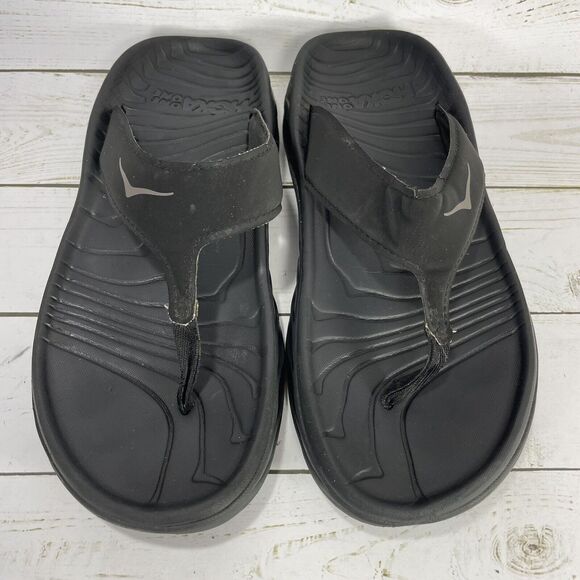 Hoka One One Ora Recovery Flip Flops Womens Size 8 Black Comfort Sandals - Picture 3 of 9